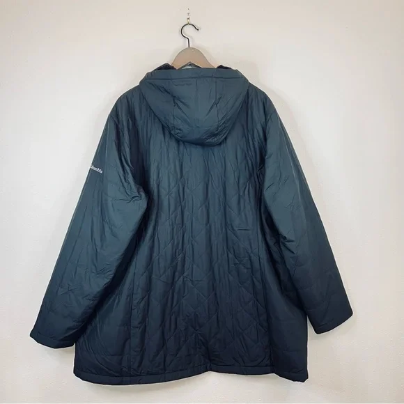 Columbia Plus Size Quilted Hood Puffer Women’s Black Jacket Size 3X NWT